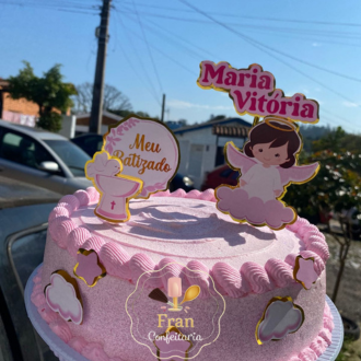 Bolo decorado branco